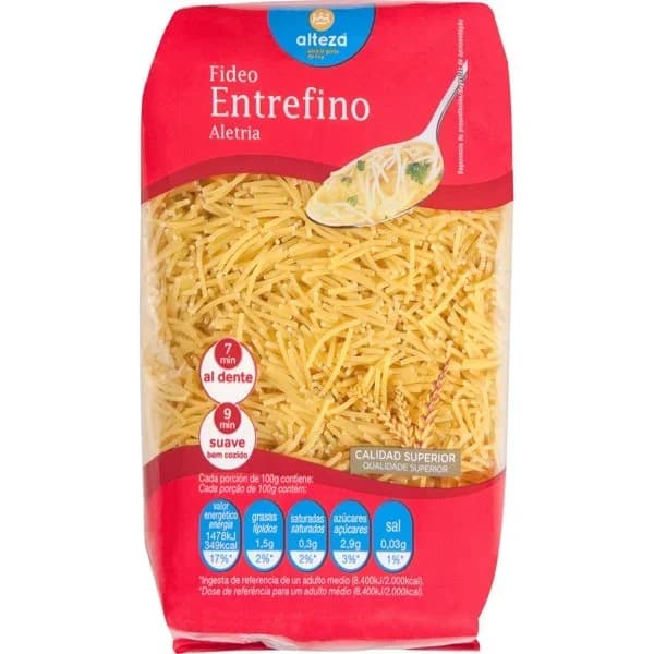 Pasta Fideo Entrefino 500G - 0.5 kg - Imagen del producto en Findit