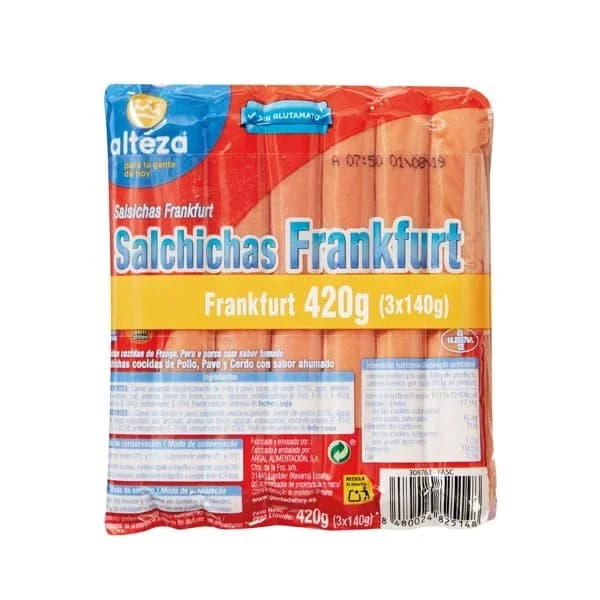 Salchicha Frankfurt P-3 - 0.5 kg - Imagen del producto en Findit