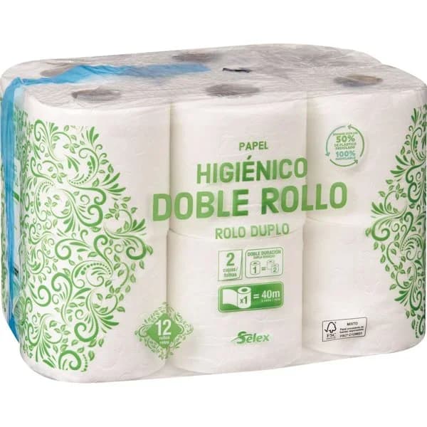 Papel Higiénico Doble Rollo 12UD - 1 ud - Imagen del producto en Findit