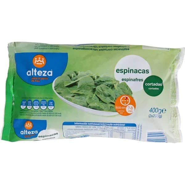 Espinaca Cortada Congelada 2 x 200G - 0.4 kg - Imagen del producto en Findit