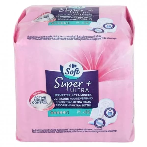 Compresas ultra fina con altas super + refresh Carrefour 12 ud. - 11.75 ud - Imagen del producto en Findit