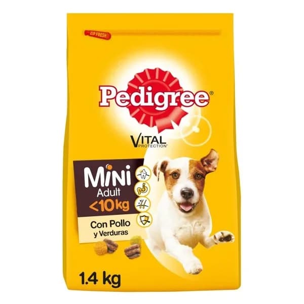 Alimento de pollo-verd. perro mini adulto PEDIGREE, saco 1,4 kg - 1.4 kg - Imagen del producto en Findit