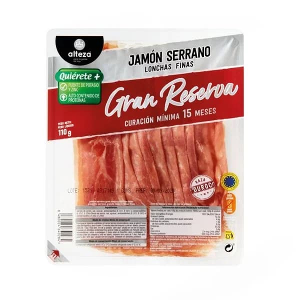 Jamon Serrano Gran Reserva Lonchas Finas - 0.11 kg - Imagen del producto en Findit