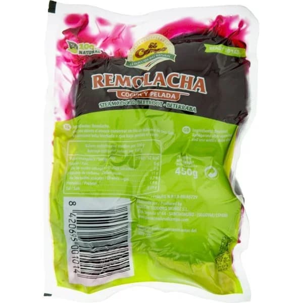 Remolacha cocida-pelada EROSKI, bolsa 450 g - 0.45 kg - Imagen del producto en Findit