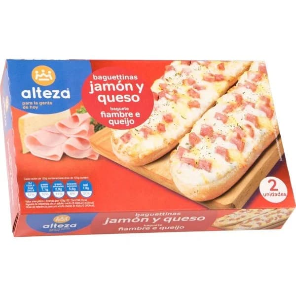 Baguetina Jamón y Queso Congelada 2 x 125G - 0.25 kg - Imagen del producto en Findit