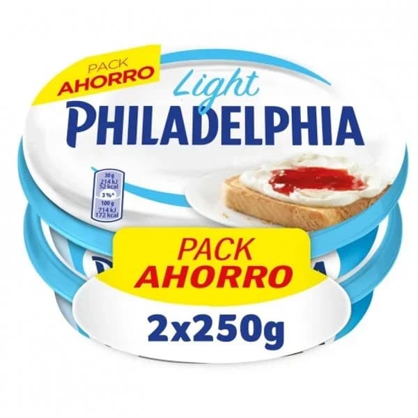 Crema de queso de untar light Philadelphia pack de 2 unidades de 250 g. - 0.5 kg - Imagen del producto en Findit