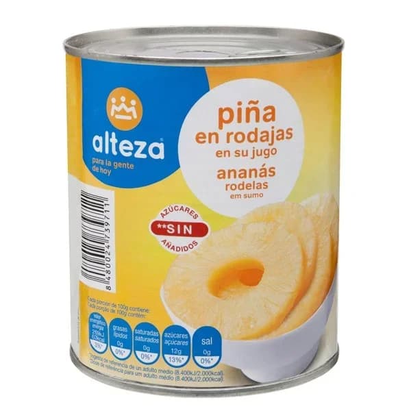 Piña Rodajas en Su Jugo - 0.82 kg - Imagen del producto en Findit