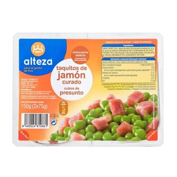 Jamon Serrano Taquitos Pack 2X75 Gr - 0.15 kg - Imagen del producto en Findit
