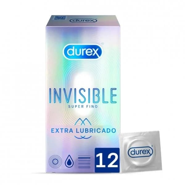 Preservativos invisible extra-lubricados DUREX, caja 12 uds. - 3.74 ud - Imagen del producto en Findit