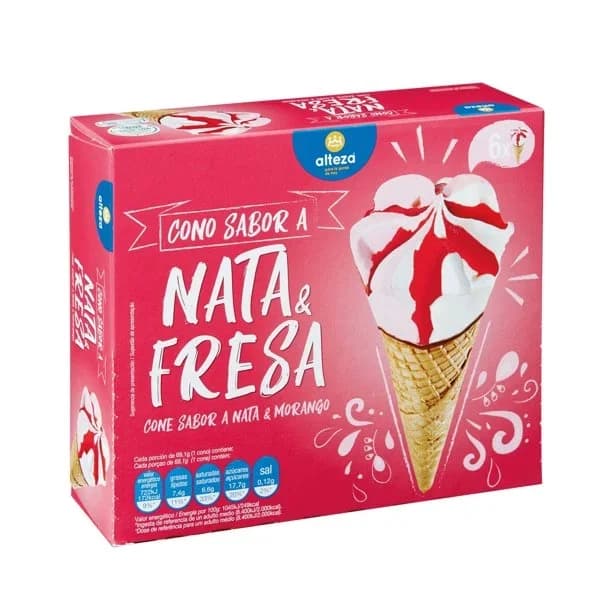 Helado Cono Nata y Fresa 6UD - 1 ud - Imagen del producto en Findit