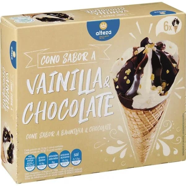 Helado Cono Vainilla Chocolate - 1 ud - Imagen del producto en Findit