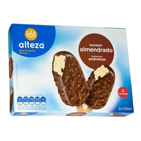 Helado Bombón Almendrado 4UD - 0.48 l - Imagen del producto en Findit
