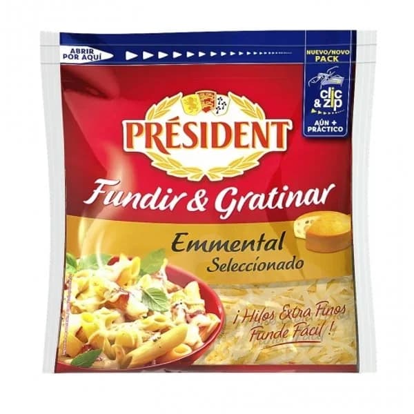 Queso rallado emmental Especial pastas Président 150 g. - 0.15 kg - Imagen del producto en Findit