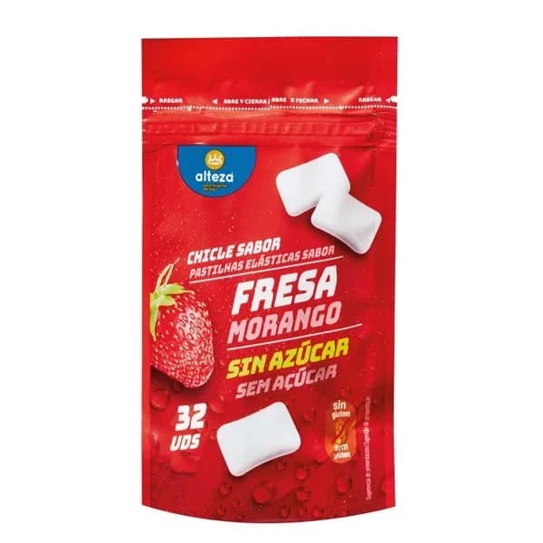 Chicle Fresa sin Azúcar 32UD - 1 ud - Imagen del producto en Findit