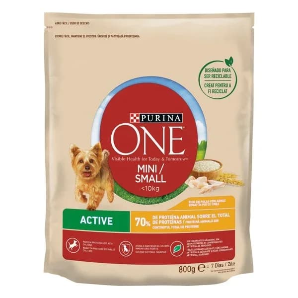 My Dog is Active de pollo&arroz PURINA One, paquete 800 g - 0.8 kg - Imagen del producto en Findit