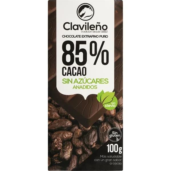 Chocolate Negro 85% Cacao Con Stevia - 0.1 kg - Imagen del producto en Findit