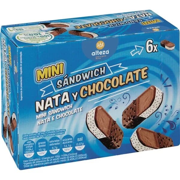 Helado Sandwich Mini Nata Chocolate - 1 ud - Imagen del producto en Findit