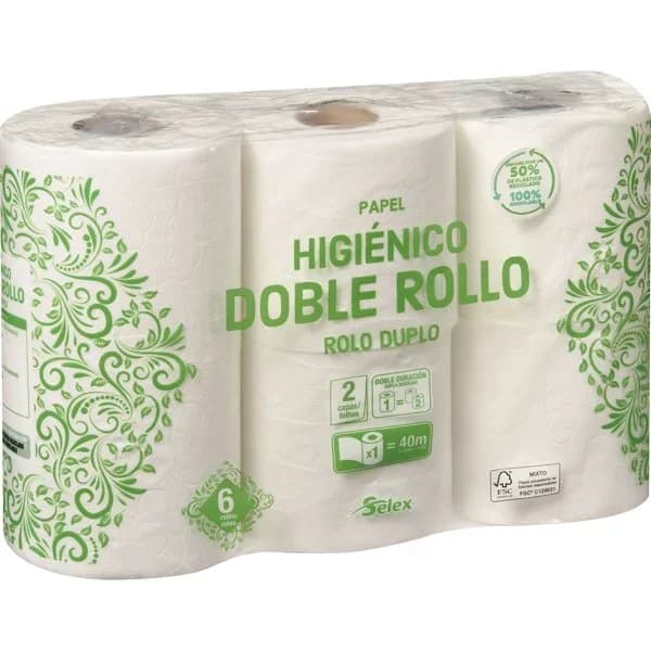 Papel Higiénico Doble Capa 6 Rollos - 1 ud - Imagen del producto en Findit