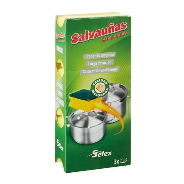 Estropajo de fibra con Salvauñas 3UD - 1 ud - Imagen del producto en Findit