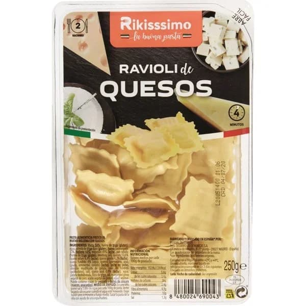 Ravioli de Quesos Refrigerado 250G - 0.25 kg - Imagen del producto en Findit