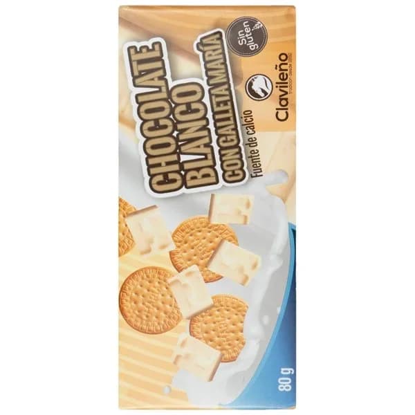 Chocolate Blanco con Galleta Tableta 80G - 0.08 kg - Imagen del producto en Findit