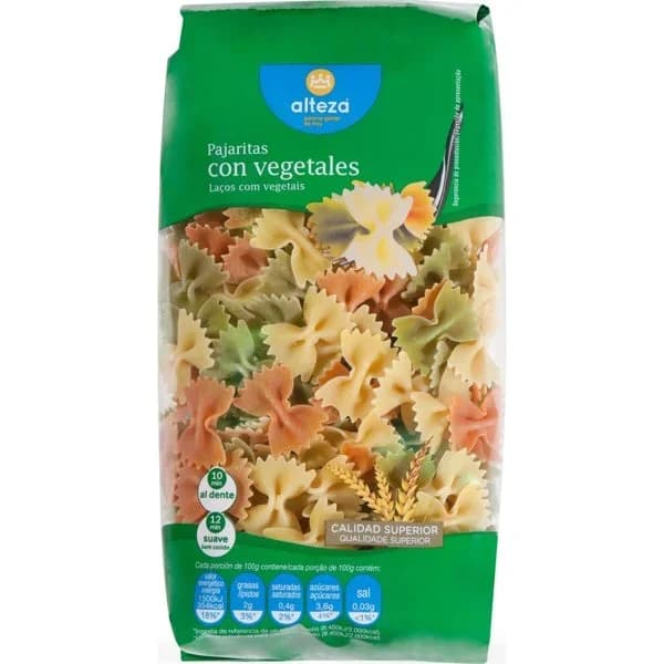 Pasta Pajarita Vegetal 500G - 0.5 kg - Imagen del producto en Findit