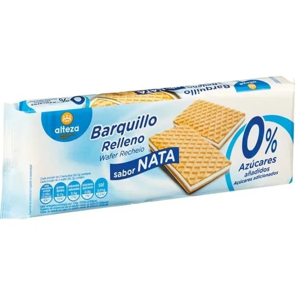 Galletas Barquillo Nata Sin Azúcar - 0.16 kg - Imagen del producto en Findit