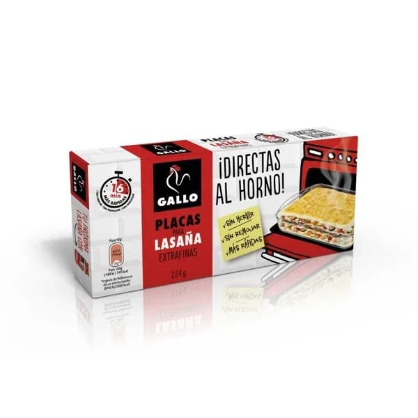 Pasta Lasaña Placas 200G - 0.22 kg - Imagen del producto en Findit