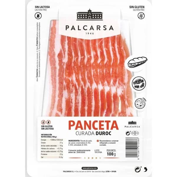 Panceta Curada 100G - 0.1 kg - Imagen del producto en Findit
