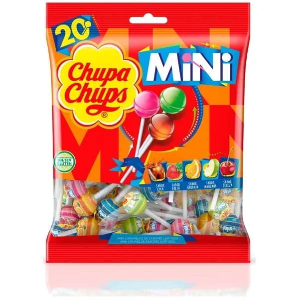 Mini caramelos con palo varios sabores Chupa Chups bolsa 120 g - 0.12 kg - Imagen del producto en Findit