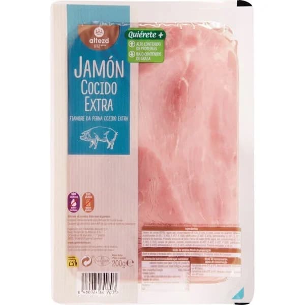Jamón Cocido Extra Lonchas - 0.2 kg - Imagen del producto en Findit