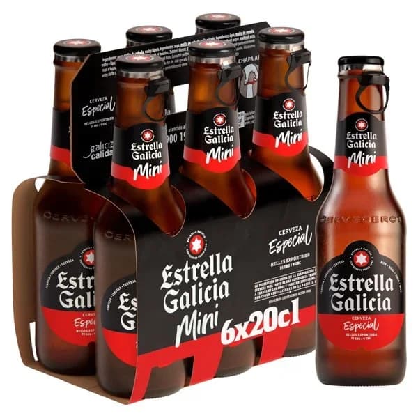 Cerveza especial ESTRELLA GALICIA, pack 6x20 cl - 1.2 l - Imagen del producto en Findit