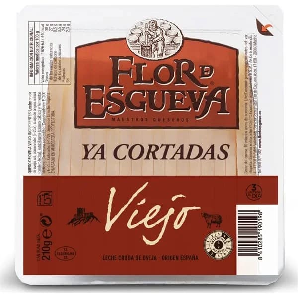 Tapas Maestras de queso de oveja FLOR DE ESGUEVA, cuña 210 g - 0.21 kg - Imagen del producto en Findit