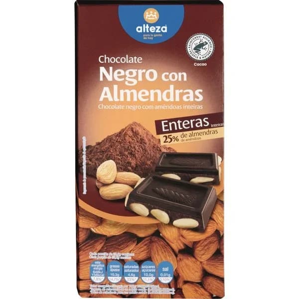 Chocolate Negro Almendras Enteras - 0.2 kg - Imagen del producto en Findit
