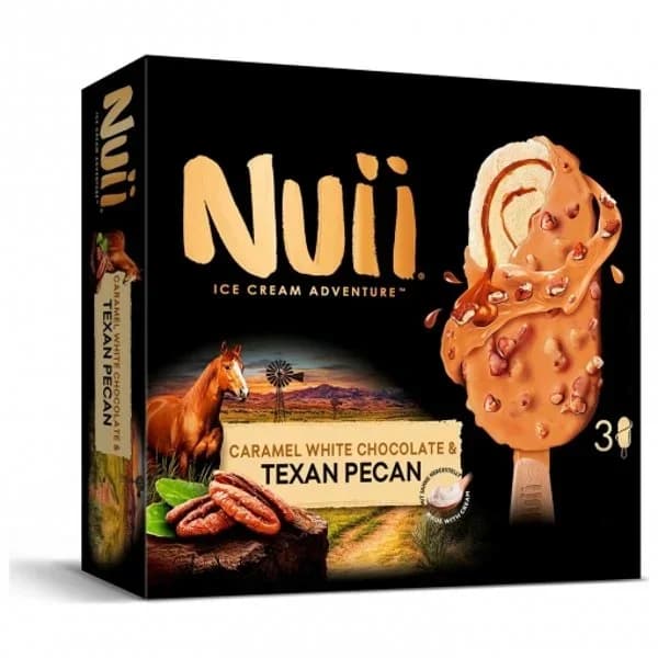 Bombón helado con nueces pecanas de Texas y chocolate blanco con caramelo Nuii 3 ud. - 2.99 ud - Imagen del producto en Findit