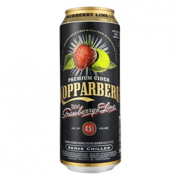 Sidra Kopparberg Premium sabor fresa y lima lata 50 cl. - 0.5 l - Imagen del producto en Findit