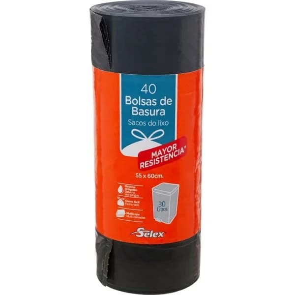 Bolsa Basura Gris Autocierre 30L - 1 ud - Imagen del producto en Findit