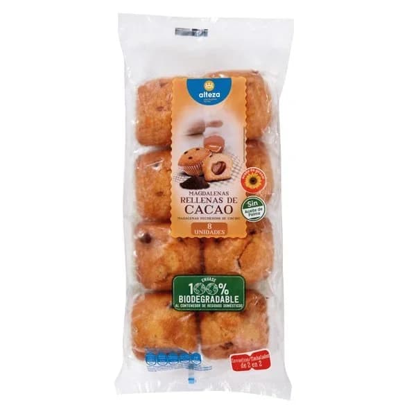 Magdalenas Rellenas Chocolate - 0.34 kg - Imagen del producto en Findit