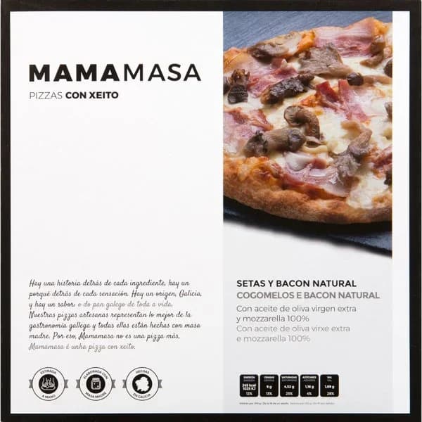 Pizza Setas y Bacon Congelada 435G - 0.43 kg - Imagen del producto en Findit