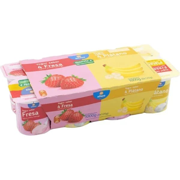 Yogur Sabores 4 Fresa, 4 Platano - 1 ud - Imagen del producto en Findit