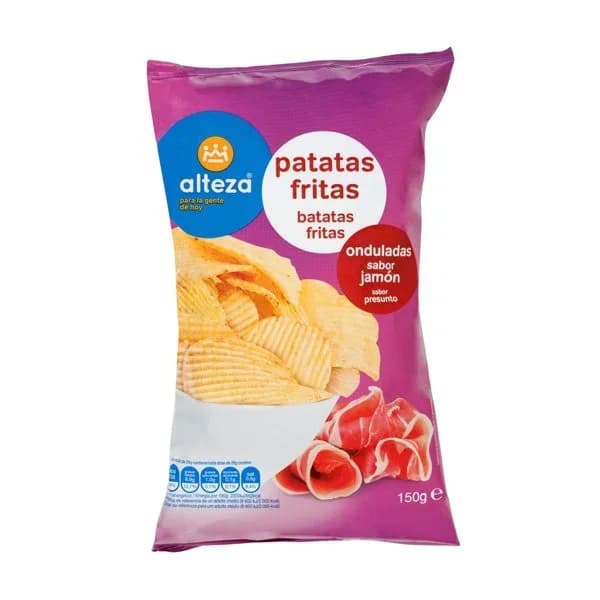 Patatas Fritas Onduladas Jamón - 0.15 kg - Imagen del producto en Findit