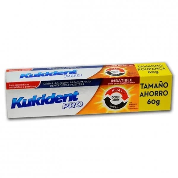 Fijación dental doble acción KUKIDENT Pro, tubo 60 g - 1 ud - Imagen del producto en Findit