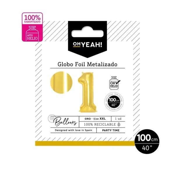 Globo Oro Metalizado 1 - 1 ud - Imagen del producto en Findit