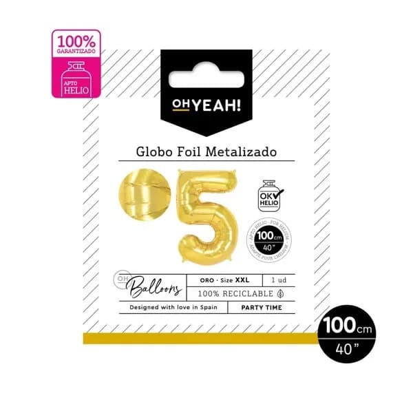 Globo Oro Metalizado 5 - 1 ud - Imagen del producto en Findit