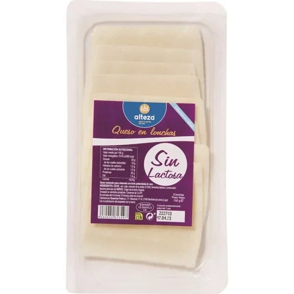 Queso sin Lactosa Loncha 150G - 0.15 kg - Imagen del producto en Findit