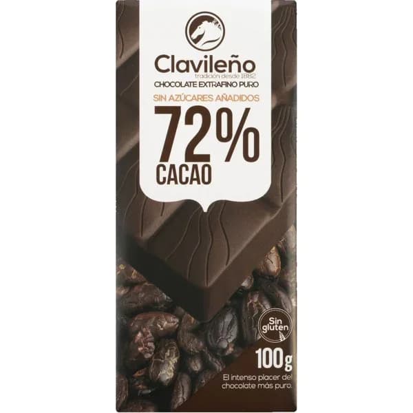 Chocolate Negro 72% sin Azúcar Tableta 100G - 0.1 kg - Imagen del producto en Findit