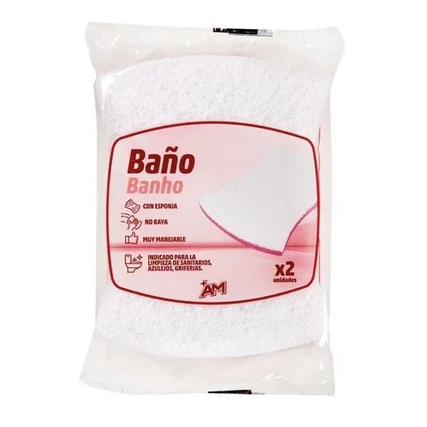 Estropajo Fibra Blanca Baño 2UD - 1 ud - Imagen del producto en Findit