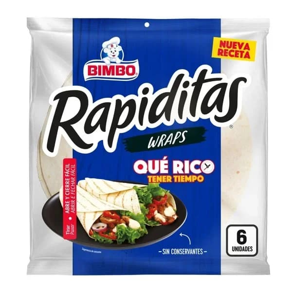 Rapiditas wraps BIMBO, paquete 240 g - 0.24 kg - Imagen del producto en Findit