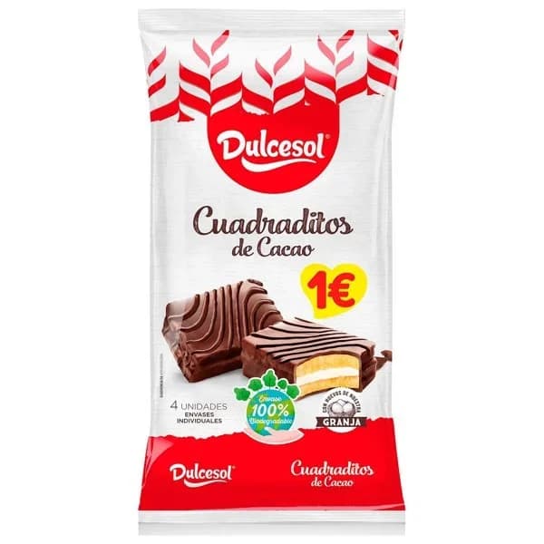 Cuadraditos de cacao DULCESOL, paquete 152 g - 0.15 kg - Imagen del producto en Findit