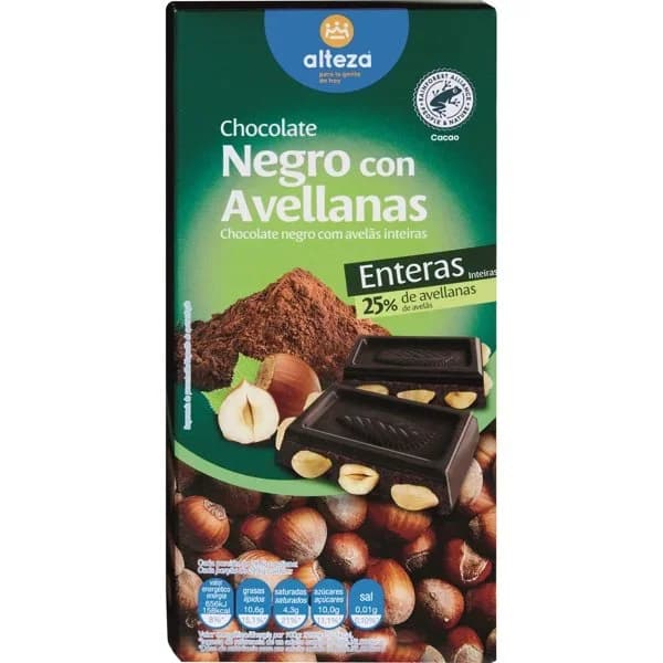 Chocolate Negro 52% Cacao Con Avellanas - 0.2 kg - Imagen del producto en Findit